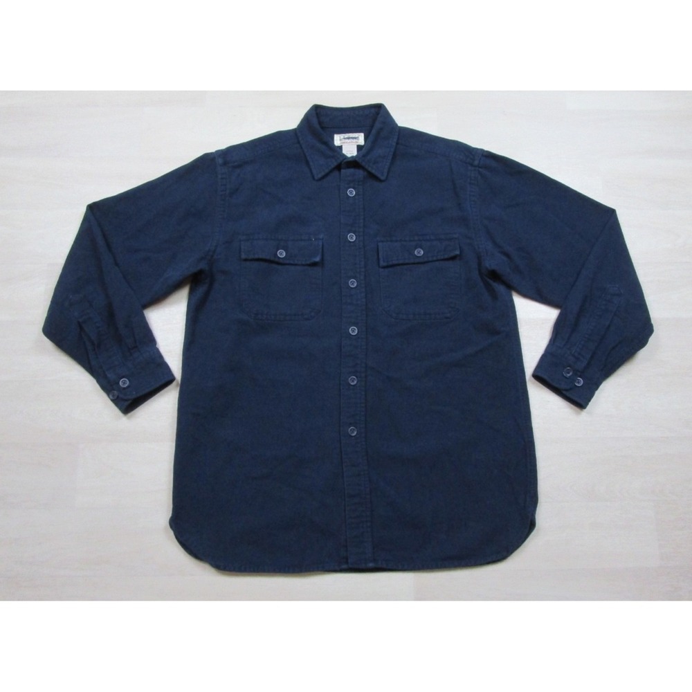 LL Bean Shirt Chamois Button Up Shirt Men's (M) Heavy Duty Workwear Cabincore